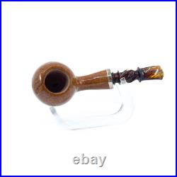 S. Yanik Meerschaum Pipe Hand Carved Billiard Smoking Pipe Algerian Briar