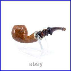 S. Yanik Meerschaum Pipe Hand Carved Billiard Smoking Pipe Algerian Briar