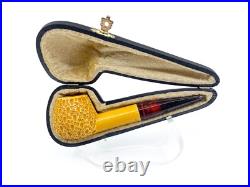 S. Yanik Meerschaum Pipe Hand Carved Lattice Ornament Tomato Shaped Smoking Pipe