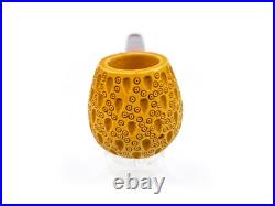 S. Yanik Meerschaum Pipe Hand Carved Lattice Ornament Tomato Shaped Smoking Pipe
