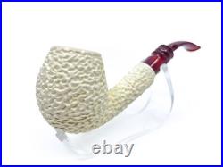 S. Yanik Meerschaum Pipe Hand Carved Rustic Billiard Smoking Pipe, Tobacco Pipe