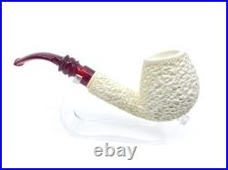S. Yanik Meerschaum Pipe Hand Carved Rustic Billiard Smoking Pipe, Tobacco Pipe
