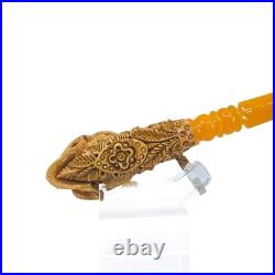 S. Yanik Meerschaum Pipe Hand Carved Skull Smoking Pipe with SPC Case model 3