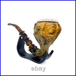 S. Yanik Meerschaum Pipe Handmade Calabash Smoking Pipe, Real Gourd, Tobacco Pipe