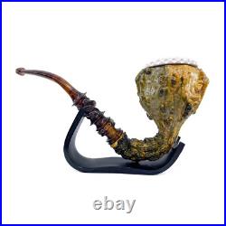 S. Yanik Meerschaum Pipe Handmade Calabash Smoking Pipe, Real Gourd, Tobacco Pipe