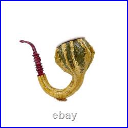 S. Yanik Meerschaum Pipe Handmade Real Gourd Calabash Smoking Pipe, Tobacco Pipe