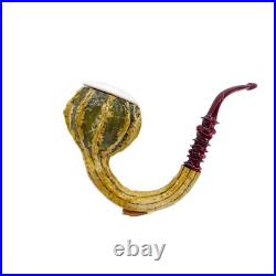 S. Yanik Meerschaum Pipe Handmade Real Gourd Calabash Smoking Pipe, Tobacco Pipe