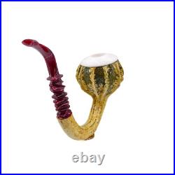S. Yanik Meerschaum Pipe Handmade Real Gourd Calabash Smoking Pipe, Tobacco Pipe