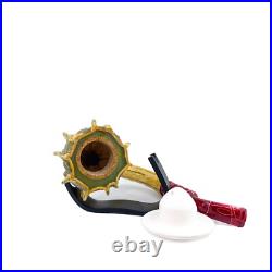 S. Yanik Meerschaum Pipe Handmade Real Gourd Calabash Smoking Pipe, Tobacco Pipe