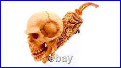 S. Yanik Meerschaum Pipe Handmade Skull Smoking Pipe, Ornament Tobacco Pipe