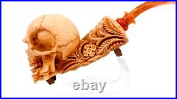 S. Yanik Meerschaum Pipe Handmade Skull Smoking Pipe, Ornament Tobacco Pipe