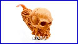 S. Yanik Meerschaum Pipe Handmade Skull Smoking Pipe, Ornament Tobacco Pipe