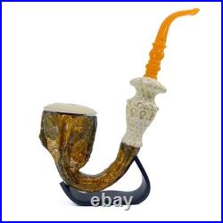S. Yanik Meerschaum Pipe Huge Calabash Smoking Pipe, Real Gourd Tobacco Pipe