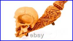 S. Yanik Meerschaum Pipe Large Skull Smoking Pipe, Handmade Tobacco Pipe