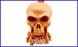 S. Yanik Meerschaum Pipe Large Skull Smoking Pipe, Handmade Tobacco Pipe