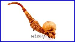 S. Yanik Meerschaum Pipe Large Skull Smoking Pipe, Handmade Tobacco Pipe
