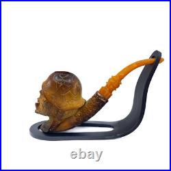 S. Yanik Meerschaum Pipe Meat Grinder Smoking Pipe, Zombie Soldier Tobacco Pipe