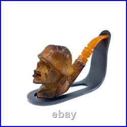 S. Yanik Meerschaum Pipe Meat Grinder Smoking Pipe, Zombie Soldier Tobacco Pipe