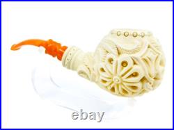 S. Yanik Meerschaum Pipe Ornament Half Bent Apple Smoking Pipe, Tobacco Pipe