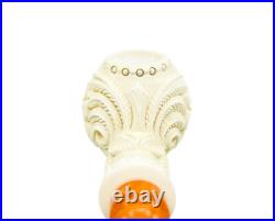 S. Yanik Meerschaum Pipe Ornament Half Bent Apple Smoking Pipe, Tobacco Pipe
