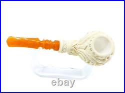 S. Yanik Meerschaum Pipe Ornament Half Bent Apple Smoking Pipe, Tobacco Pipe