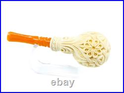 S. Yanik Meerschaum Pipe Ornament Half Bent Apple Smoking Pipe, Tobacco Pipe