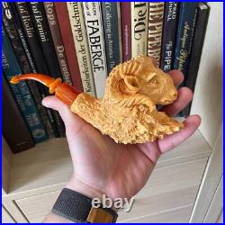 S. Yanik Meerschaum Pipe Ram Smoking Pipe, Handcarved Tobacco Pipe