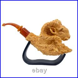 S. Yanik Meerschaum Pipe Ram Smoking Pipe, Handcarved Tobacco Pipe