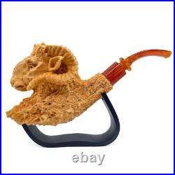 S. Yanik Meerschaum Pipe Ram Smoking Pipe, Handcarved Tobacco Pipe