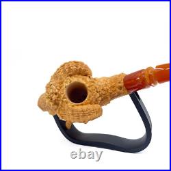 S. Yanik Meerschaum Pipe Ram Smoking Pipe, Handcarved Tobacco Pipe