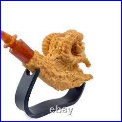 S. Yanik Meerschaum Pipe Ram Smoking Pipe, Handcarved Tobacco Pipe