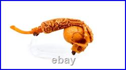 S. Yanik Meerschaum Pipe Reverse Skull Smoking Pipe, Handmade Tobacco Pipe