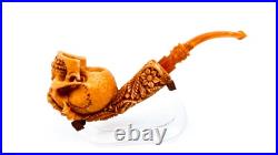 S. Yanik Meerschaum Pipe Reverse Skull Smoking Pipe, Handmade Tobacco Pipe