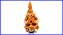 S. Yanik Meerschaum Pipe Reverse Skull Smoking Pipe, Handmade Tobacco Pipe