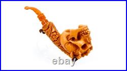 S. Yanik Meerschaum Pipe Reverse Skull Smoking Pipe, Handmade Tobacco Pipe