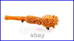 S. Yanik Meerschaum Pipe Reverse Skull Smoking Pipe, Handmade Tobacco Pipe