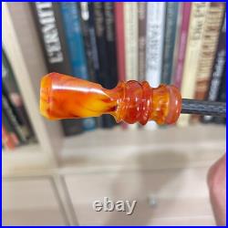 S. Yanik Meerschaum Pipe Skull Smoking Pipe, Handcarved Churchwarden Tobacco Pipe