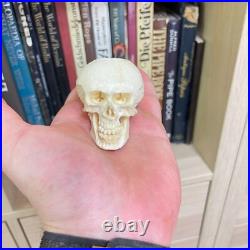 S. Yanik Meerschaum Pipe Skull Smoking Pipe, Handcarved Churchwarden Tobacco Pipe