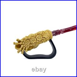 S. Yanik Meerschaum Pipe Skull Smoking Pipe, Handcarved Ornament Tobacco Pipe
