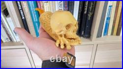 S. Yanik Meerschaum Pipe Skull Smoking Pipe, Handcarved Ornament Tobacco Pipe