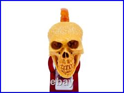 S. Yanik Meerschaum Pipe Skull Smoking Pipe, Handcarved Tobacco Pipe