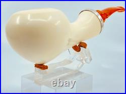 S. Yanik Meerschaum Pipe Smooth Grapefruit Shape Smoking Pipe with Air Hole