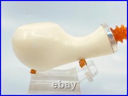 S. Yanik Meerschaum Pipe Smooth Grapefruit Shape Smoking Pipe with Air Hole