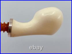 S. Yanik Meerschaum Pipe Smooth Grapefruit Shape Smoking Pipe with Air Hole
