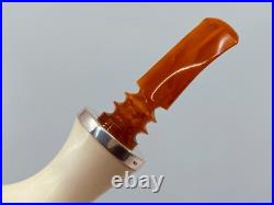 S. Yanik Meerschaum Pipe Smooth Grapefruit Shape Smoking Pipe with Air Hole
