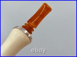 S. Yanik Meerschaum Pipe Smooth Grapefruit Shape Smoking Pipe with Air Hole