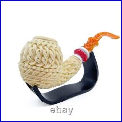 S. Yanik Meerschaum Pipe Unique, Knot Ornament, Apple Tobacco Smoking Pipe