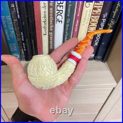 S. Yanik Meerschaum Pipe Unique, Knot Ornament, Apple Tobacco Smoking Pipe