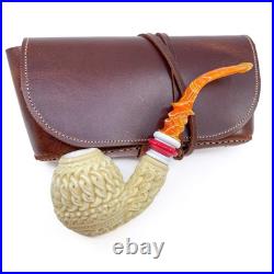 S. Yanik Meerschaum Pipe Unique, Knot Ornament, Apple Tobacco Smoking Pipe