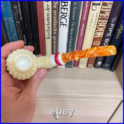S. Yanik Meerschaum Pipe Unique, Knot Ornament, Apple Tobacco Smoking Pipe